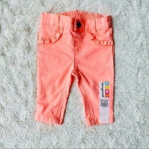 𝅺GARANIMALS Girls Flower Orange Pants 0-3 mos